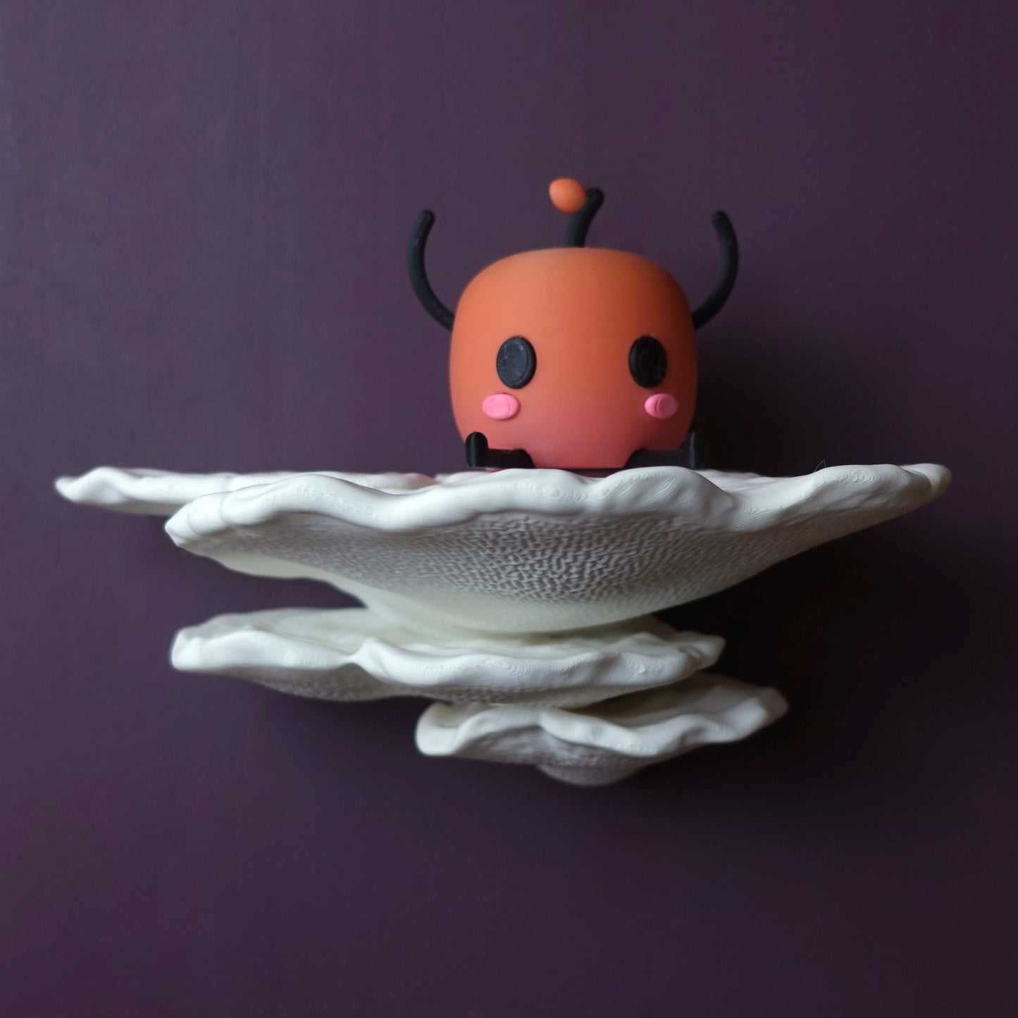 Wand Dekoregal "Gibbosa Pilz" | Made in Switzerland | Bio-Plastik | Stilvolles Design | Einfache Installation